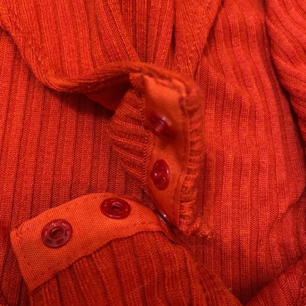 Red Ribbed Topshop Bodysuit - Picture 5 of 5